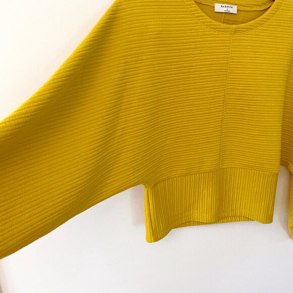Aritizia Babaton Yellow Textured Blouse, Size Small - Picture 4 of 5